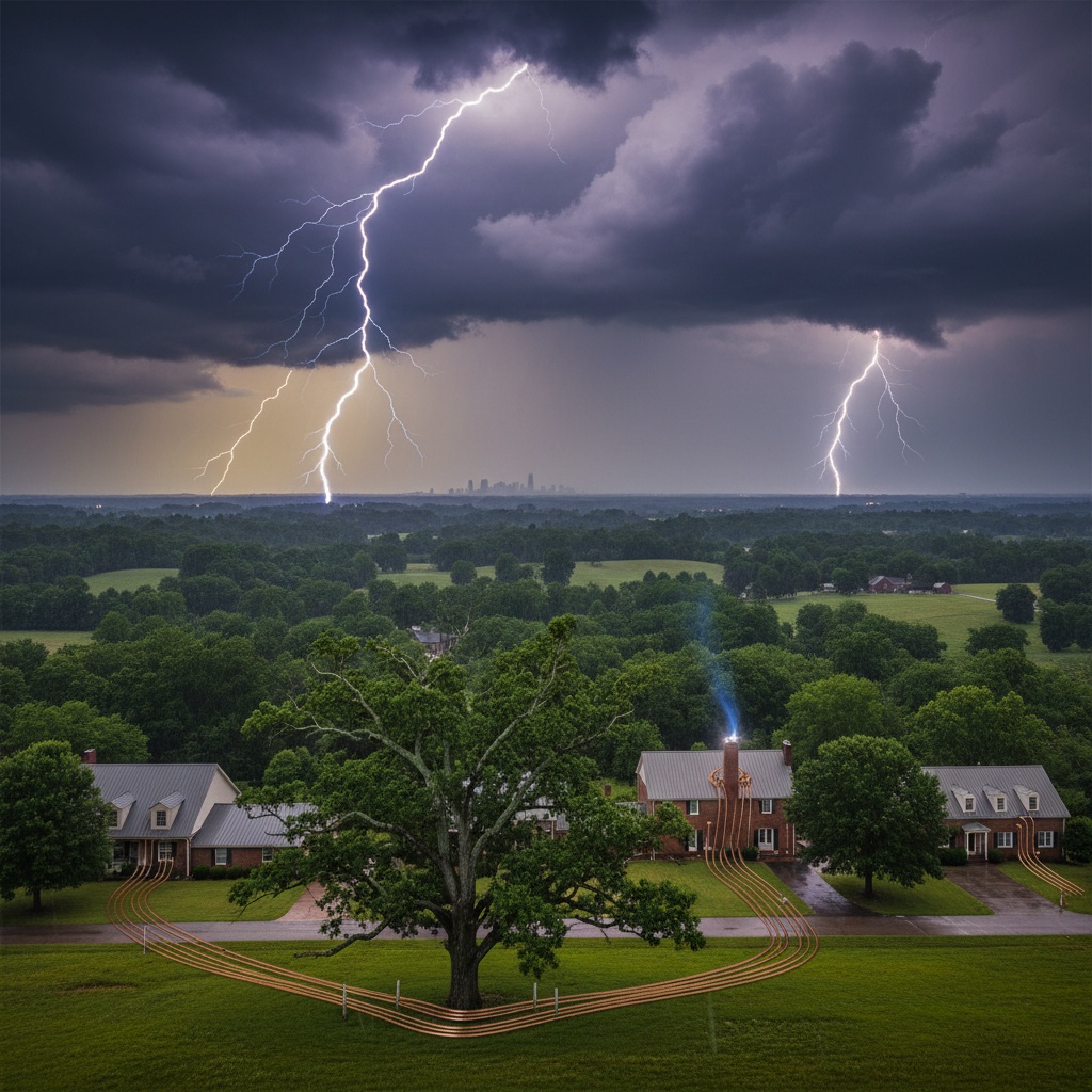 Grounding system protection installation at electrical panel in Middle Tennessee home