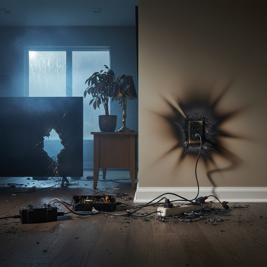 Professional electrician testing electrical grounding system resistance with specialized equipment